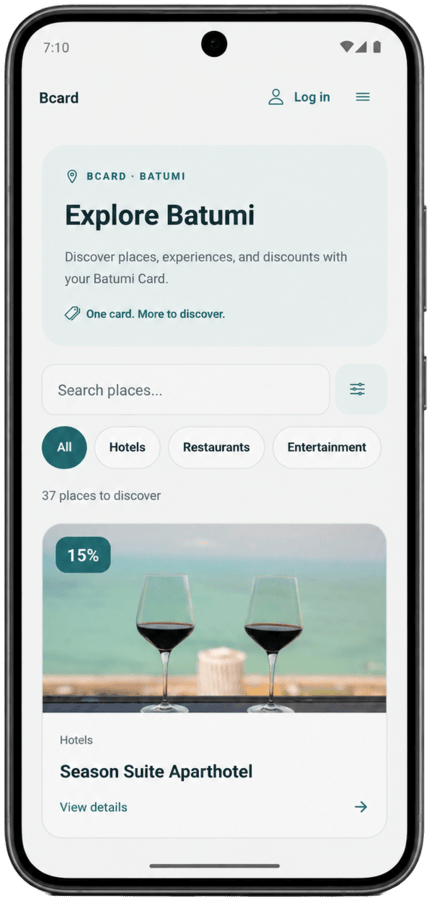 Batumi Discount Card mobile app
